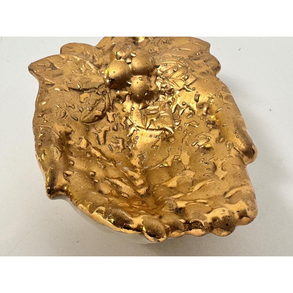 Vintage Weeping 22K Gold Hand Trinket Dish Catchall Mid Century Decor - Picture 4 of 8